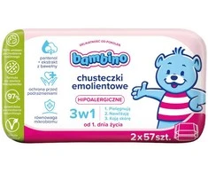 Nivea Bambino 3in1 minkštinamosios servetėlės 2x57 vnt.