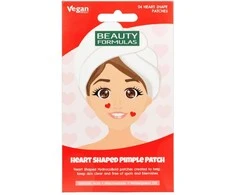 Beauty Formulas Širdelės formos hidrogelio pleistrai nuo spuogų odos trūkumams širdies formos, 24 vnt.