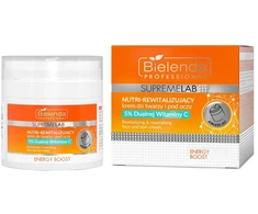 Bielenda Professional „SupremeLab Energy Boost“ maitinamasis ir atgaivinamasis veido ir paakių kremas su 5 % dvigubu vitamino C kiekiu, 40 ml