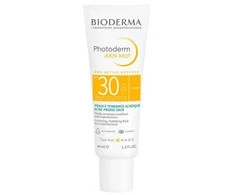 BIODERMA PHOTODERM AKN MAT, apsauginis kremas nuo saulės mišriai riebiai bei į aknę linkusiai odai, SPF30, 40 ml