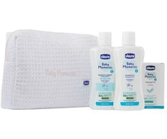 Chicco Baby Moments Rožinė komlektas vonios skystis 200ml + plaukų šampūnas 200ml + švelnus muilas 100g