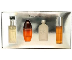 Calvin Klein Moterų mini Eternity parfuminio vandens purškiklis 15 ml + "Obsession" parfuminis vandens purškiklis 15 ml + "Escape" parfuminis vandens purškiklis 15 ml + "Ck One" tualetinis vandens purškiklis 15 ml