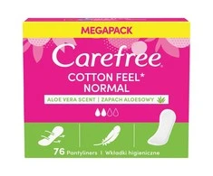 CAREFREE Cotton Feel Aloe Kelnaičių įklotai - normalūs, 1 pakuotė - 76 vnt.