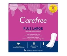 CAREFREE_Plus dideli lengvai kvepiantys įklotai, 64 vnt.