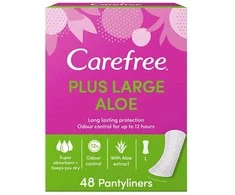 Carefree Plus Dideli higieniniai įklotai Aloe Vera Scent 48 vnt.