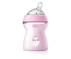 Chicco Buteliukas plastikowa NaturalFeeling rožinė 250ml 2m+