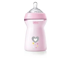 Chicco Buteliukas plastikowa NaturalFeeling rožinė 350ml 6m+