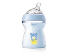 Chicco Bib Nat-Feel 2m Boy silikoninis maitinimo buteliukas vidutinio tėkmės 250ml