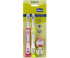 CHICCO 00012084000000 Hipcio Panda dantų šepetėliai 3-6l