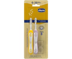 CHICCO 00012082000000 Lila dantų šepetėlis 6-36m 2 vnt