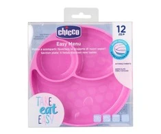 CHICCO 00010216100000 Silikoninė lėkštė 3 šviesų mergaitė