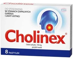Stada Cholinex Pastilės, skirtos gerklės ir burnos uždegimui gydyti, 8 vnt.