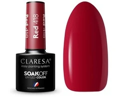 Activeshop Hibridinis nagų lakas Claresa Soak Off Raudona, Nr.418 raudona, 5 g