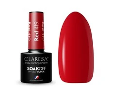 Claresa Soak Off UV/LED ilgalaikis hibridinis nagų lakas 5g., Spalva: Raudona 419
