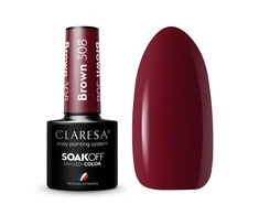 Claresa Soak Off UV/LED ilgalaikis hibridinis nagų lakas 5g., Spalva: Ruda 308
