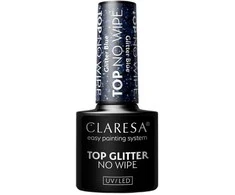 Activeshop Mėlyna Hibridinis viršutinis sluoksnis Claresa Top No Wipe, Glitter Mėlyna 5 g