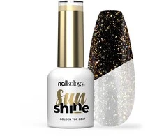Clavier Nailsology Sun Shine brokatowy top hybrydowy Auksinis 8ml
