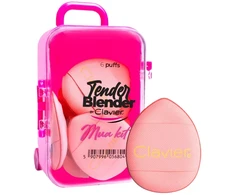 Clavier Tender Maišytuvas Mua Kit komplektas mini gąbek do makijażu w walizeczce Rožinė 6szt.