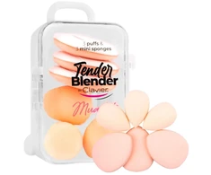 Clavier Tender Maišytuvas Mua Kit komplektas mini gąbek do makijażu w walizeczce rusvai gelsvas 6szt.