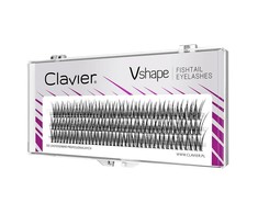 Clavier Vshape Fishtail Blakstienos kępki rzęs 12mm