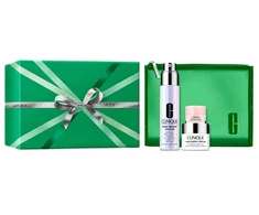 Clinique CLINIQUE_SET Brightness Boosters Even Better Clinical serum na przebarwienia 30ml + Brightening Moisturizer krem rozjaśniająco-nawilżający 15ml + All About Eyes krem pod oczy 5ml + kosmetyczka