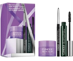 CLINIQUE_SET Eye Essentials High Impact tusz do rzęs 7ml + kredka do oczu Juodas + balsam oczyszczający 15ml