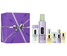 Clinique CLINIQUE_SET Great Skin Everywhere For Dry Combination Skin All About Clean żel do mycia twarzy 200ml + Gaivinantis Lotion 2 tonik złuszczający 487ml + Dramatically Different Moisturizing Lotion+ emulsija nawilżająca 125ml + żel do mycia twarzy 30m