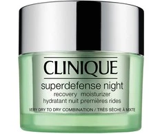 Clinique Superdefense Night Recovery Moisturizer atstatantis naktinis veido kremas sausai / mišriai odai, 50 ml