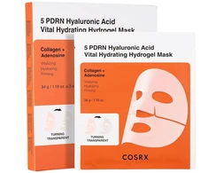 COSRX 5 PDRN hialurono rūgšties gyvybiškai drėkinamoji hidrogelio kaukė 3 x 34 g
