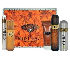 Cuba Gold Must Have rinkinys tualetinio vandens purškiklis 100 ml + tualetinis vandens purškiklis 35 ml + purškiamas dezodorantas 200 ml + dušo želė 200 ml + po skutimosi 100 ml