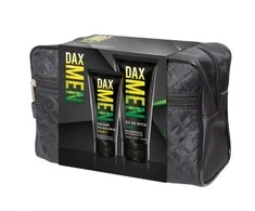Dax Men Rinkinys 3in1 veido, kūno ir plaukų plovimo gelis 180ml + raminantis balzamas po skutimosi 100ml + kosmetinis krepšys