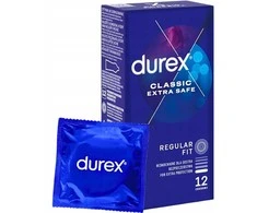 Durex Klasikiniai „Extra Safe“ prezervatyvai, sustiprinti papildomam saugumui, 12 vnt.