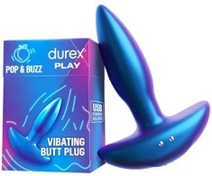 Durex Play Pop &amp; Buzz vibruojantis analinis kištukas