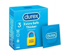 Prezervatyvai Durex Extra Safe 3 vnt, storesni, drėkinti