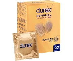 Durex Sensual Extra Lube prezervatyvai su papildomu lubrikantu 20 vnt