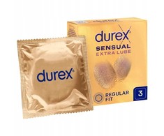 Durex Sensual Extra Lube prezervatyvai su papildomu lubrikantu, 3 vnt