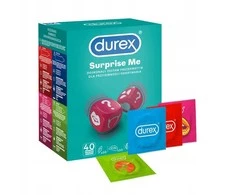 Durex Surprise Me prezervatyvų mišiniai 40 vnt tyrinėjimo malonumui