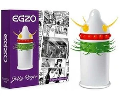 Egzo Jolly Roger prezervatyvas su glostančiais smaigaliais ir iškilimais Medium 1 vnt.
