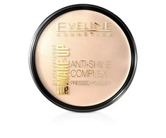 „Eveline Cosmetics“ makiažo pagrindas „Eveline Make-Up Art Anti-Shine Complex“ presuota pudra, 33 auksinis smėlis, 14 g