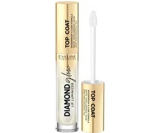Eveline Cosmetics Diamond Glow Lip Luminizer viršutinis sluoksnis 12 su auksinėmis dulkėmis, 4,5 ml