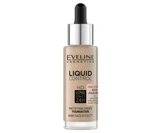Eveline Cosmetics Liquid Control HD matinis veido pagrindas su niacinamidu 035 Natural rusvai gelsvas 32ml
