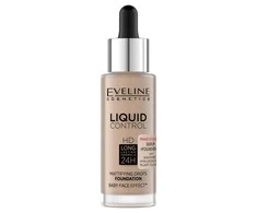Eveline Cosmetics Liquid Control HD Long Lasting Formula 24H makiažo pagrindas su lašintuvu 025 Light Rose 32ml