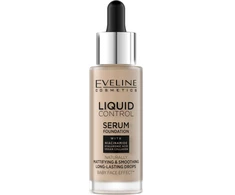 Eveline Cosmetics Liquid Control HD matinis veido pagrindas su niacinamidu 035 Natural rusvai gelsvas 32ml
