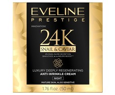 Eveline Cosmetics Eveline 24k sraigių ir ikrų raukšles mažinantis kreminis naktinis kremas, 50 ml