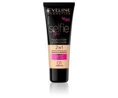 Eveline Cosmetics Selfie Time Foundation &amp; Maskuoklis 01 Porcelianas, 30 ml