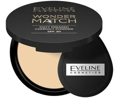 Eveline Cosmetics Wonder Match Matt presuota kompaktiška pudra 02 Vidutinė rusvai gelsvas, 8 g