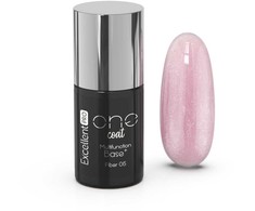 Cosmetics Zone Excellent Pro Vieno sluoksnio daugiafunkcinė hibridinė pluošto bazė su blizgančios smėlio spalvos pluoštais, 7 g