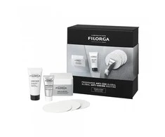 Filorga Global Anti-Ageing Routine komplektas Time-Filler Eyes 15ml + NCEF-Intensive Serum 7ml + Meso-Mask 15ml + Cellulose Sponges