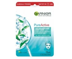 Garnier Pure Active Anti-Imperfection veido kaukė unisex, 1 vnt