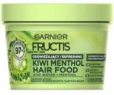 Garnier „Fructis Hair Food Kiwi Menthol“ kaukė sausiems ir riebiems plaukams prie šaknų, 400 ml